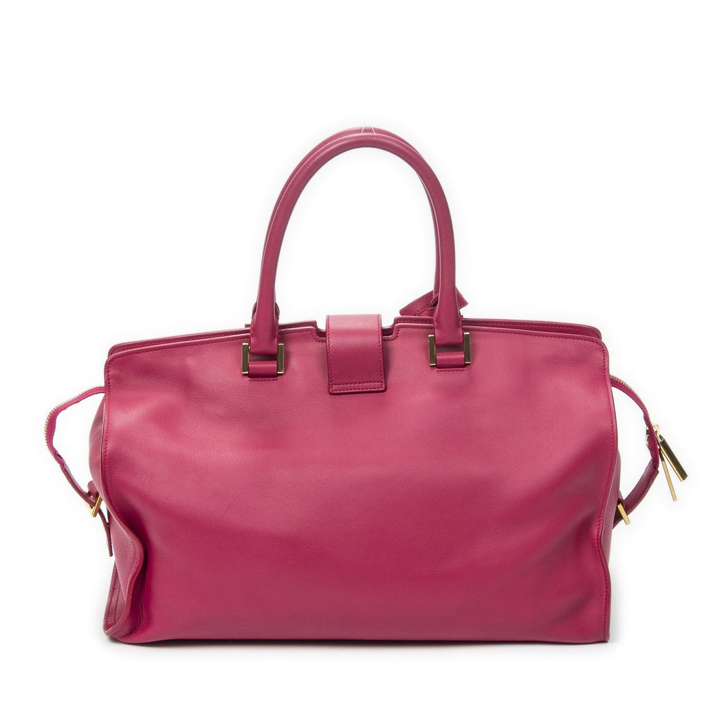 Saint Laurent Classic Cabas Fuchsia Calfskin Leather Handbag — view 5