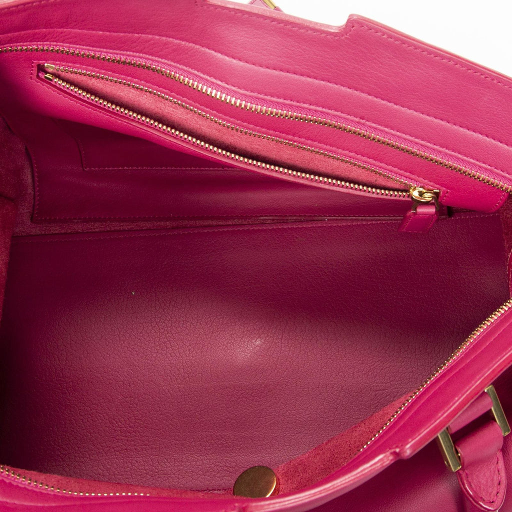 Saint Laurent Classic Cabas Fuchsia Calfskin Leather Handbag — view 9