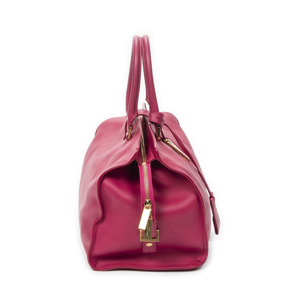 Saint Laurent Classic Cabas Fuchsia Calfskin Leather Handbag — view 4