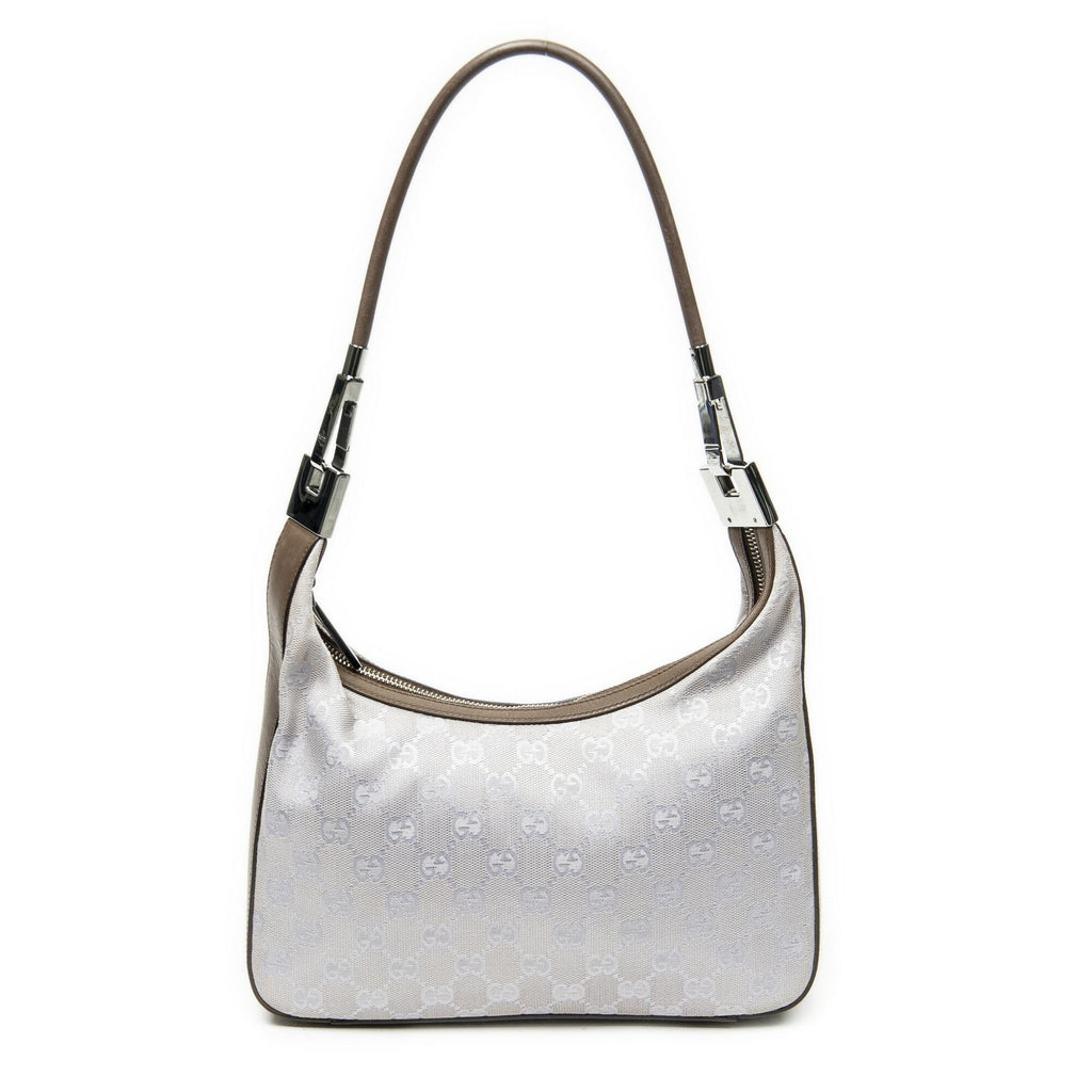 Gucci Small Zip Hobo Lilac Brown GG Canvas