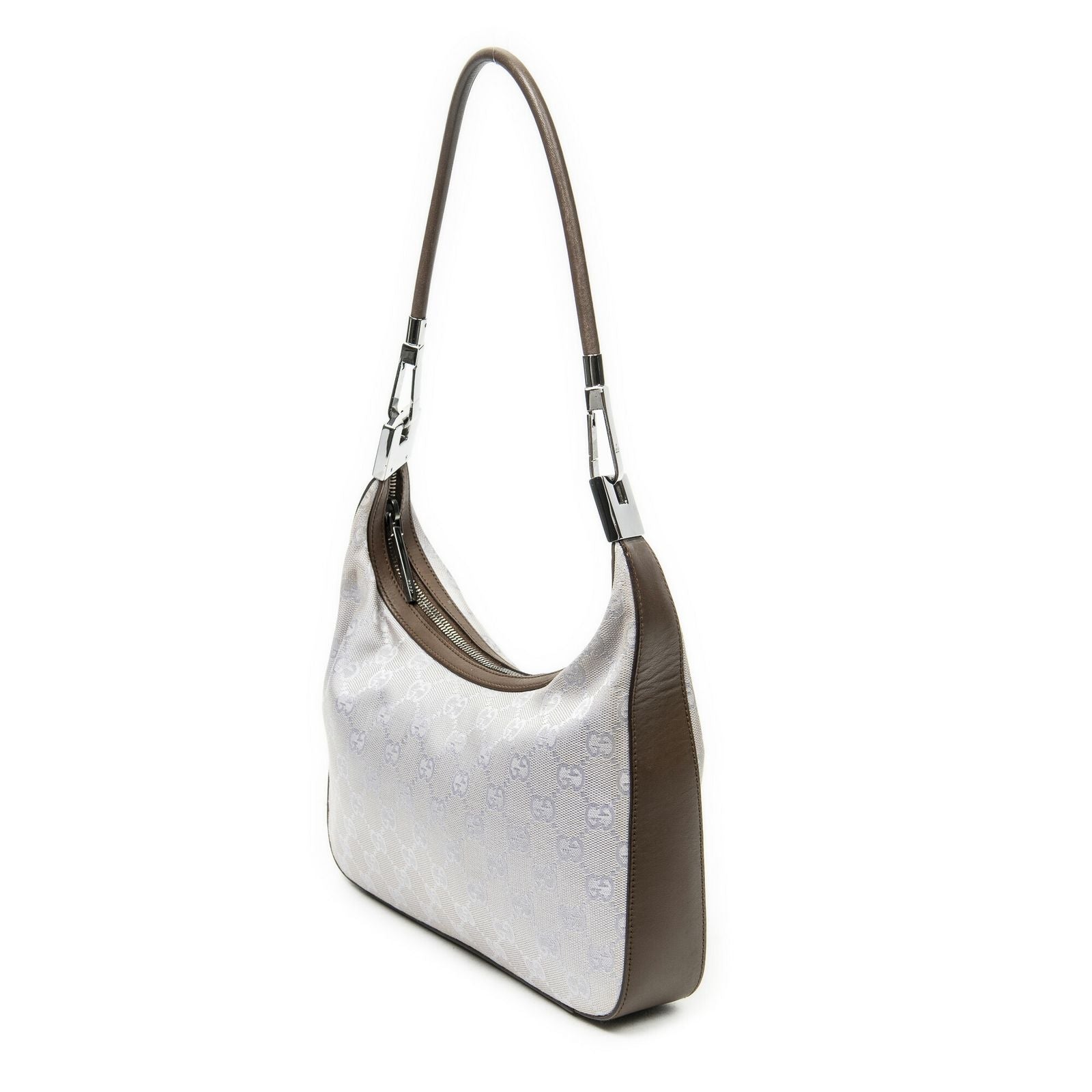 Gucci Small Zip Hobo Lilac Brown GG Canvas — view 2