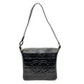 Chanel CC Square Zip Hobo Black Quilted Caviar Leather