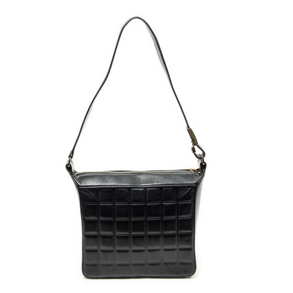 Chanel CC Square Zip Hobo Black Quilted Caviar Leather — view 5