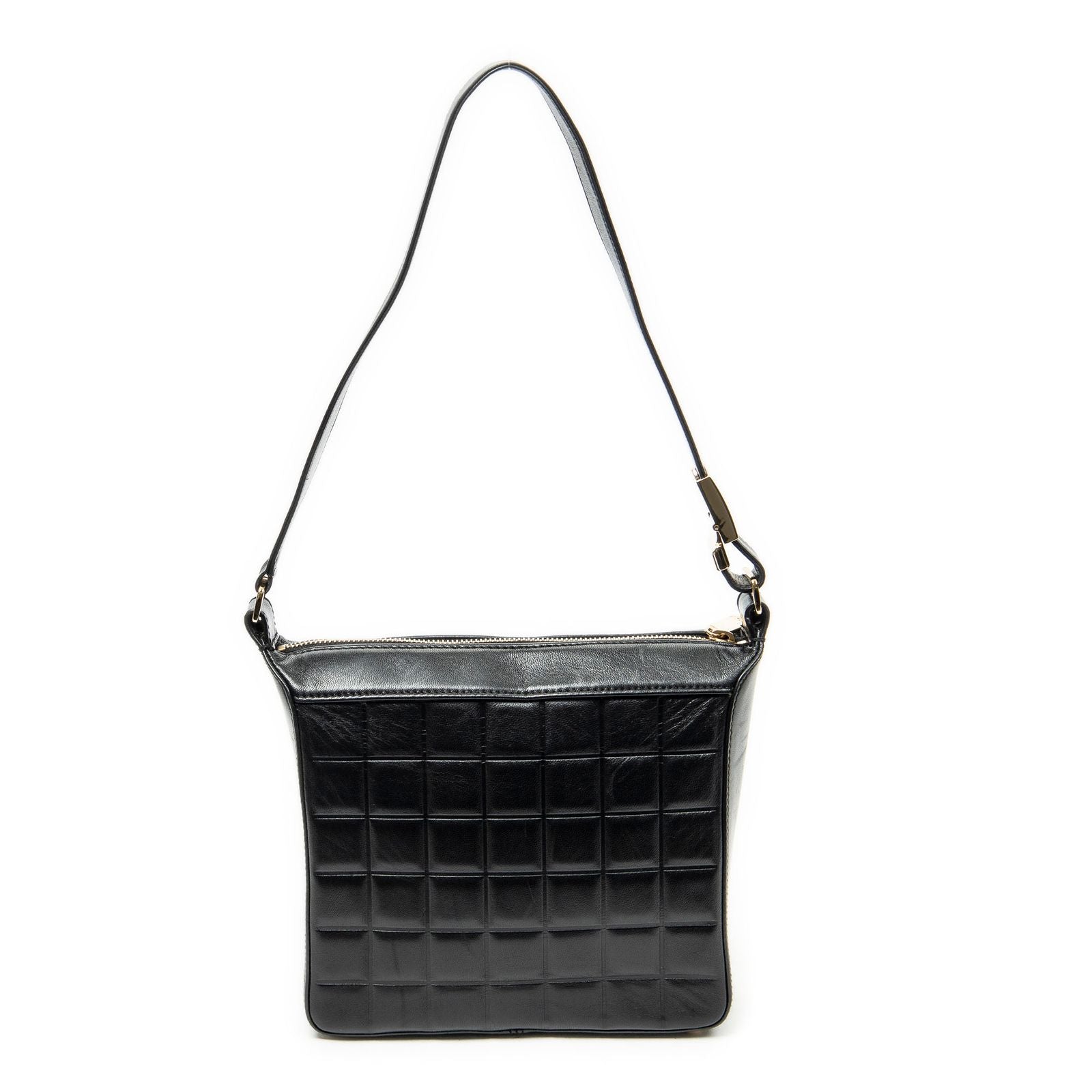 Chanel CC Square Zip Hobo Black Quilted Caviar Leather — view 5