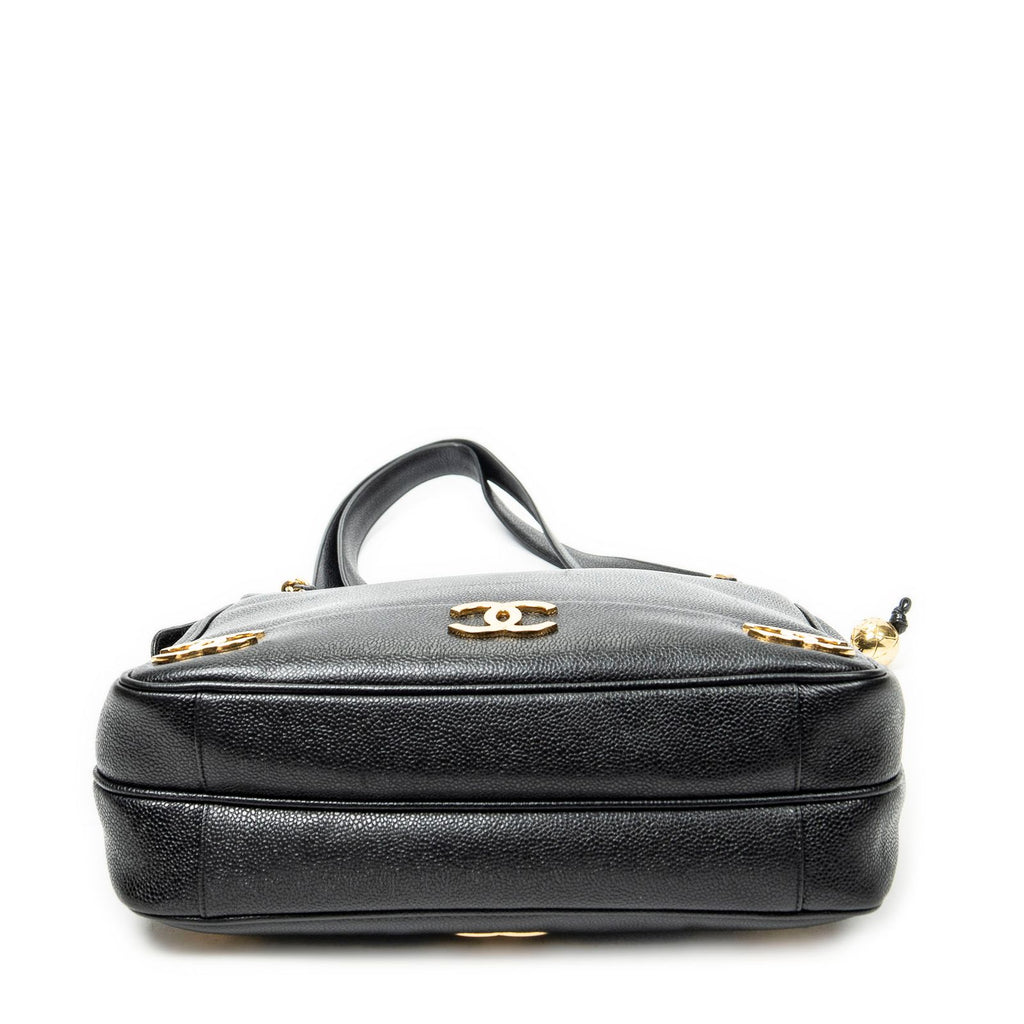 Chanel Triple CC Chain Tote Black Caviar Leather — view 6