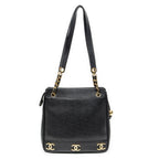 Chanel Triple CC Chain Tote Black Caviar Leather — view 5