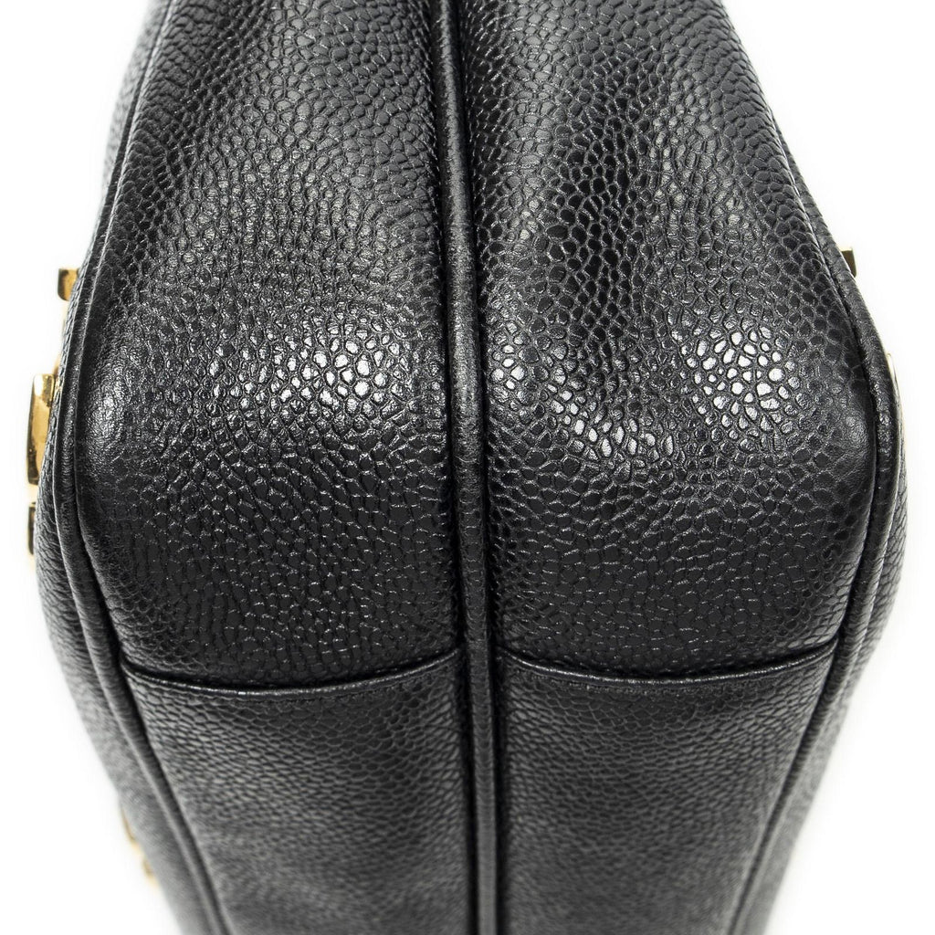 Chanel Triple CC Chain Tote Black Caviar Leather — view 8
