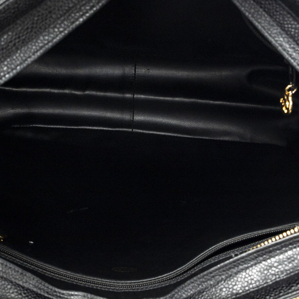 Chanel Triple CC Chain Tote Black Caviar Leather — view 9