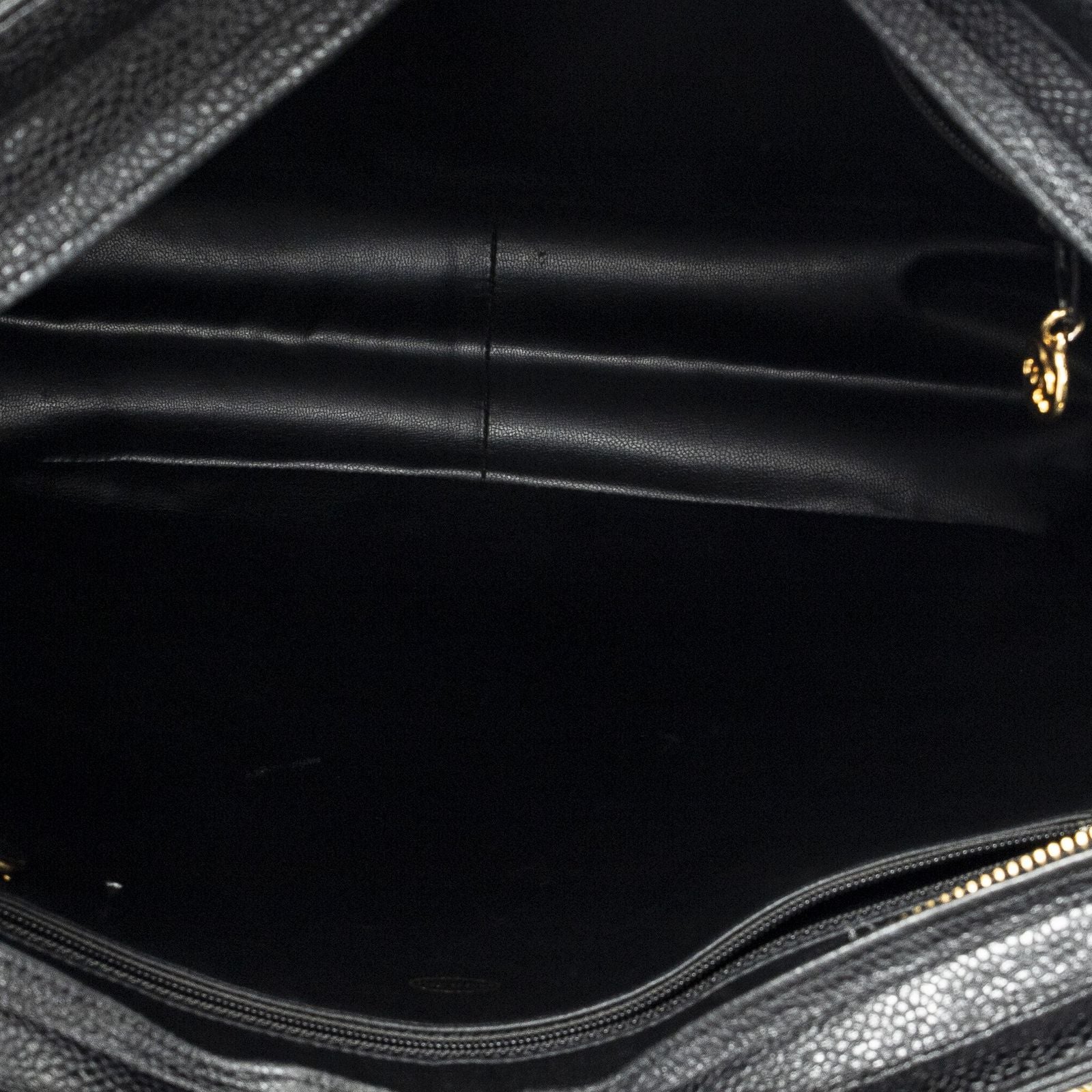 Chanel Triple CC Chain Tote Black Caviar Leather — view 9
