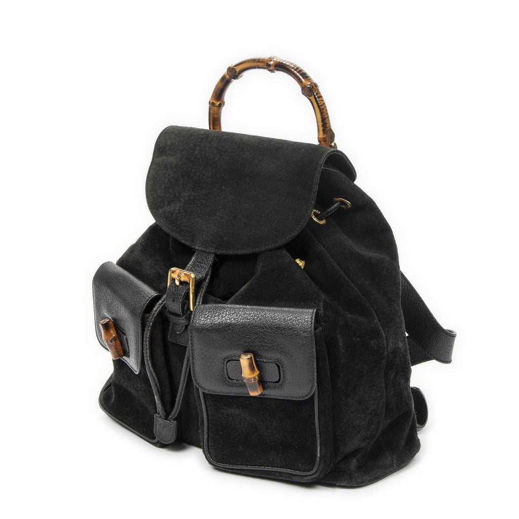 Gucci Rajibanbu Backpack Black Suede Leather — view 2