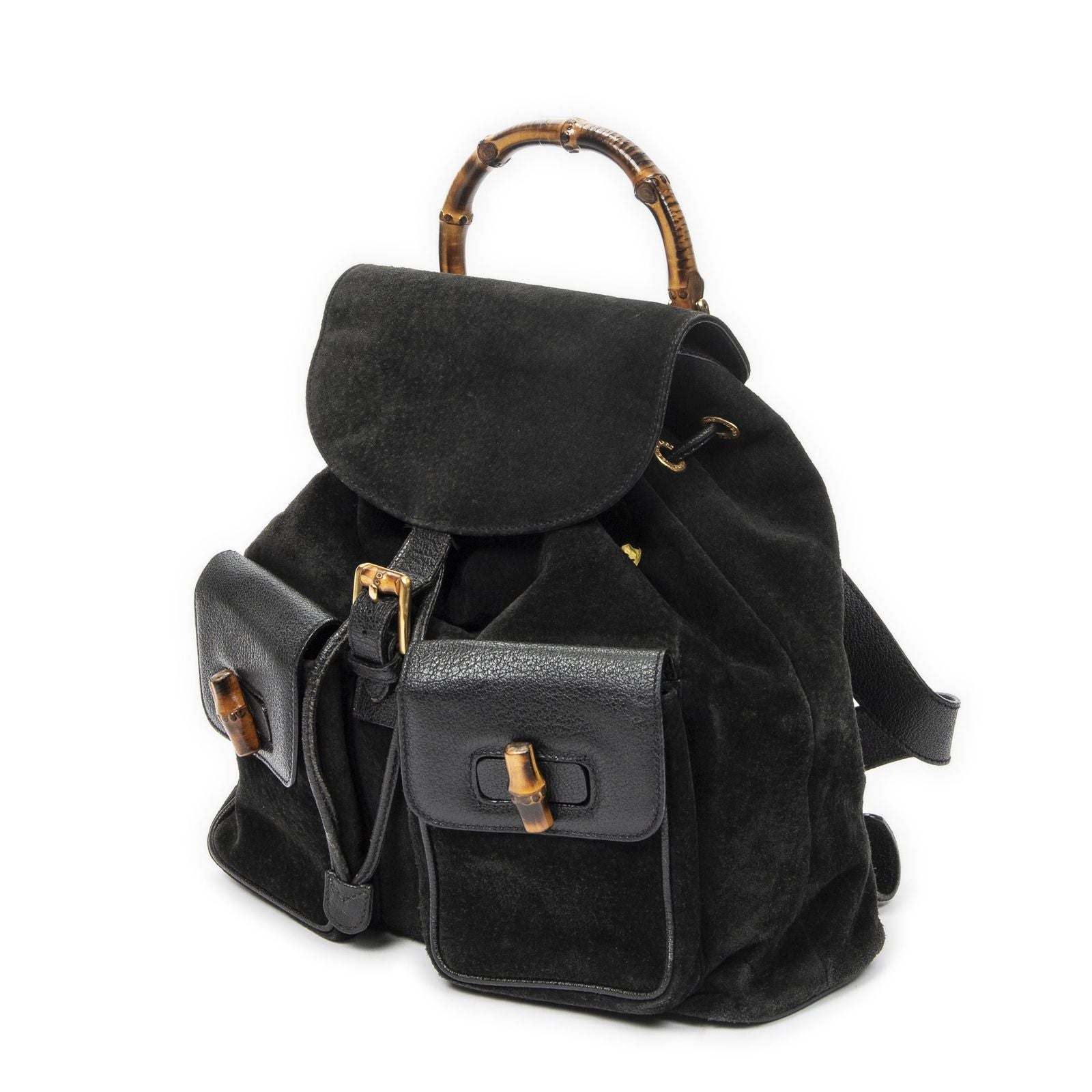 Gucci Rajibanbu Backpack Black Suede Leather — view 2