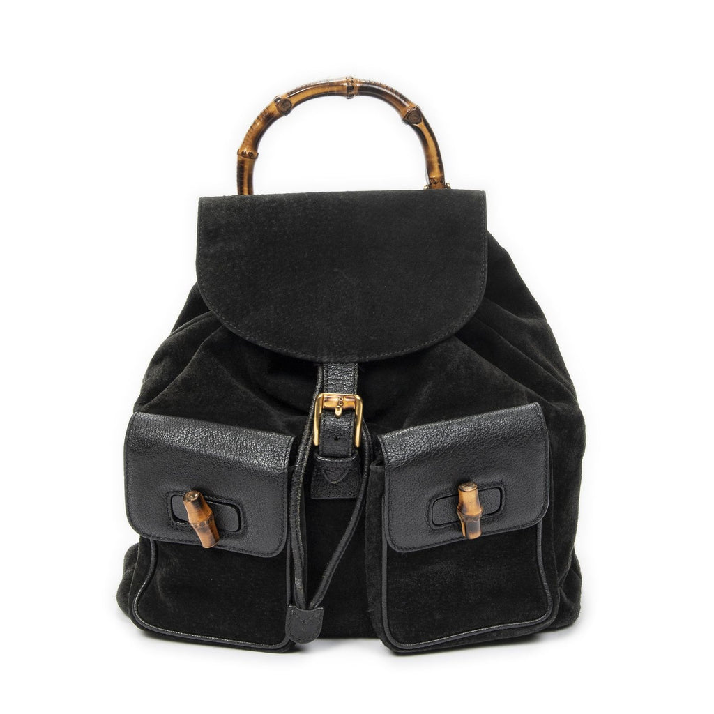 Gucci Rajibanbu Backpack Black Suede Leather