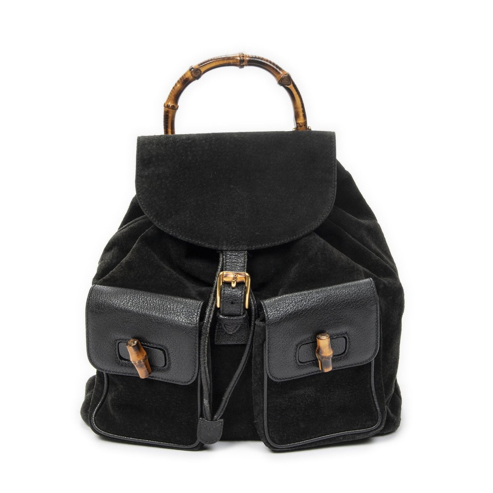 Gucci Rajibanbu Backpack Black Suede Leather