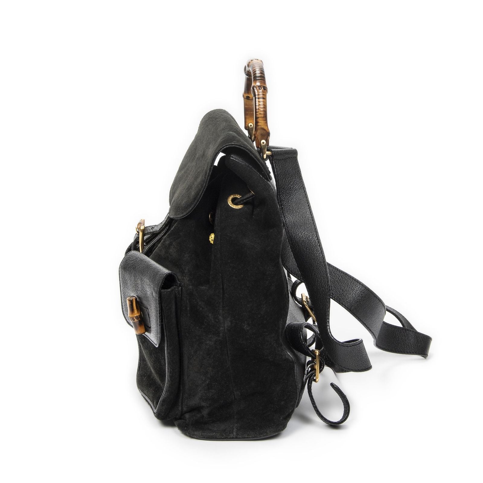 Gucci Rajibanbu Backpack Black Suede Leather — view 3