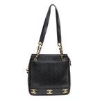 Chanel Triple CC Chain Tote Black Caviar Leather