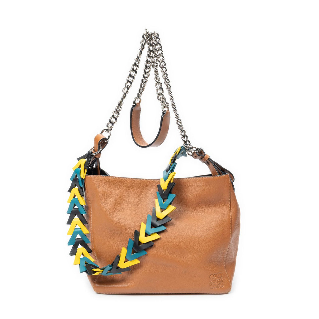 Loewev Bucket Bag Brown Grain Calf Skin Leather