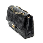Chanel Quilted Double Flap Black Lambskin Leather — view 2