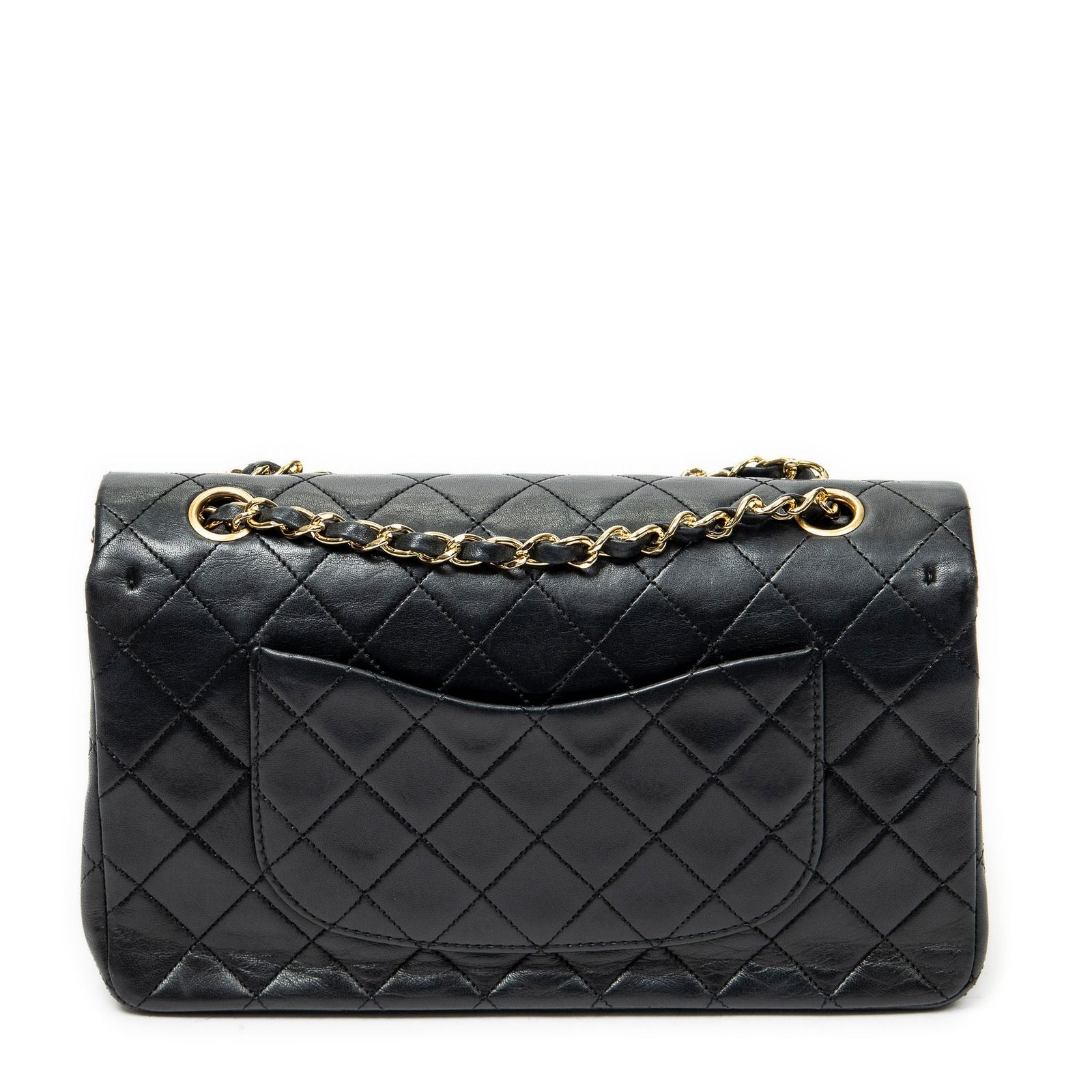 Chanel Quilted Double Flap Black Lambskin Leather — view 5