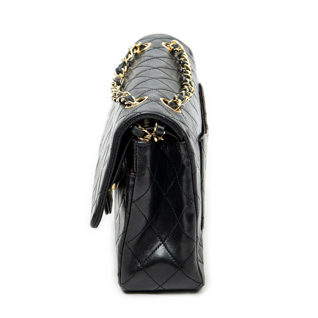 Chanel Quilted Double Flap Black Lambskin Leather — view 3