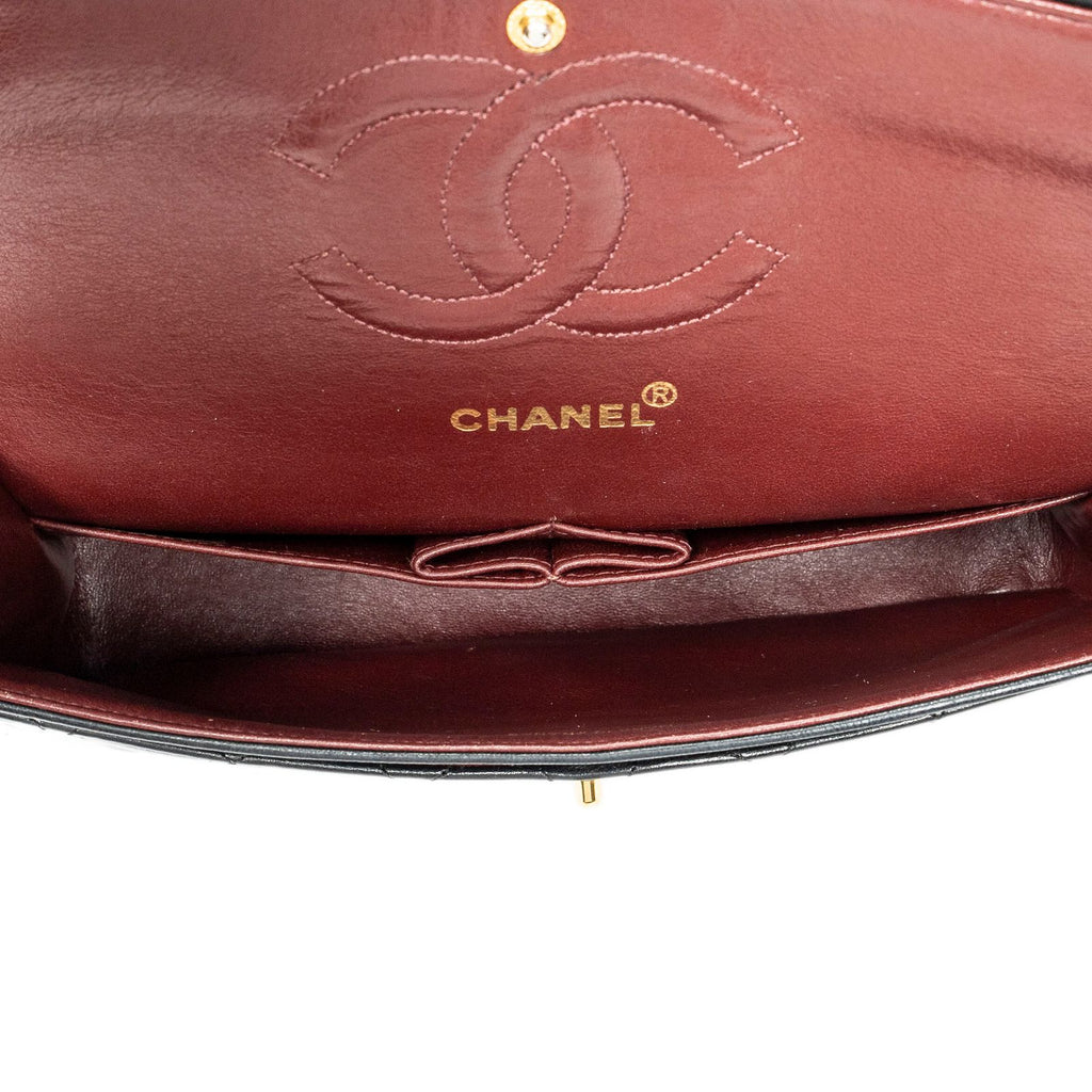 Chanel Quilted Double Flap Black Lambskin Leather — view 9