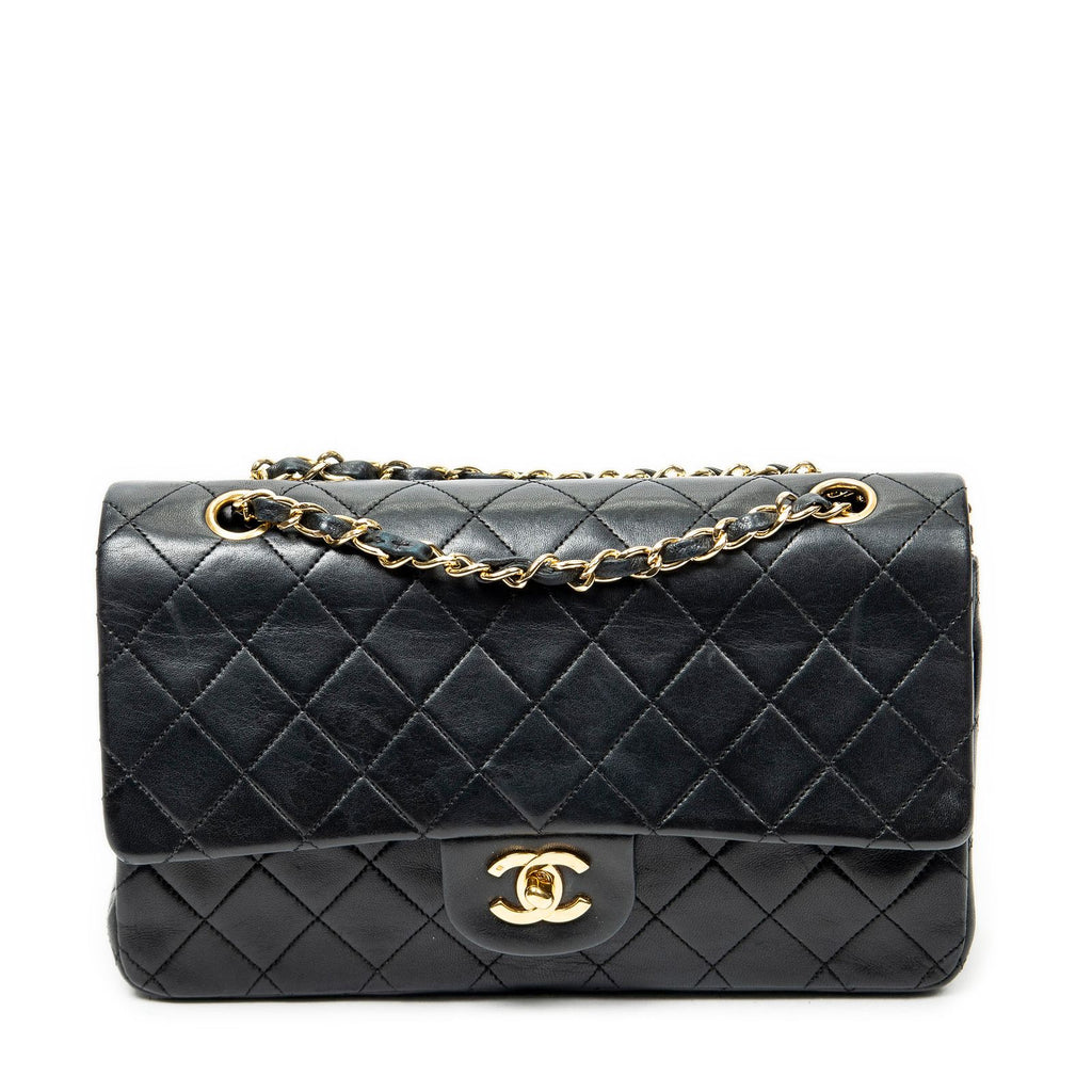 Chanel Quilted Double Flap Black Lambskin Leather