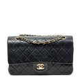 Chanel Quilted Double Flap Black Lambskin Leather