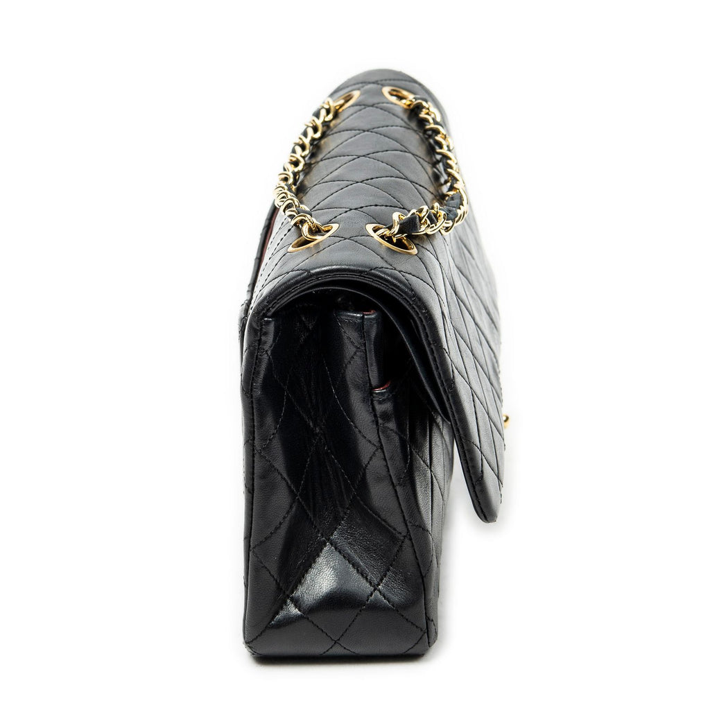 Chanel Quilted Double Flap Black Lambskin Leather — view 4