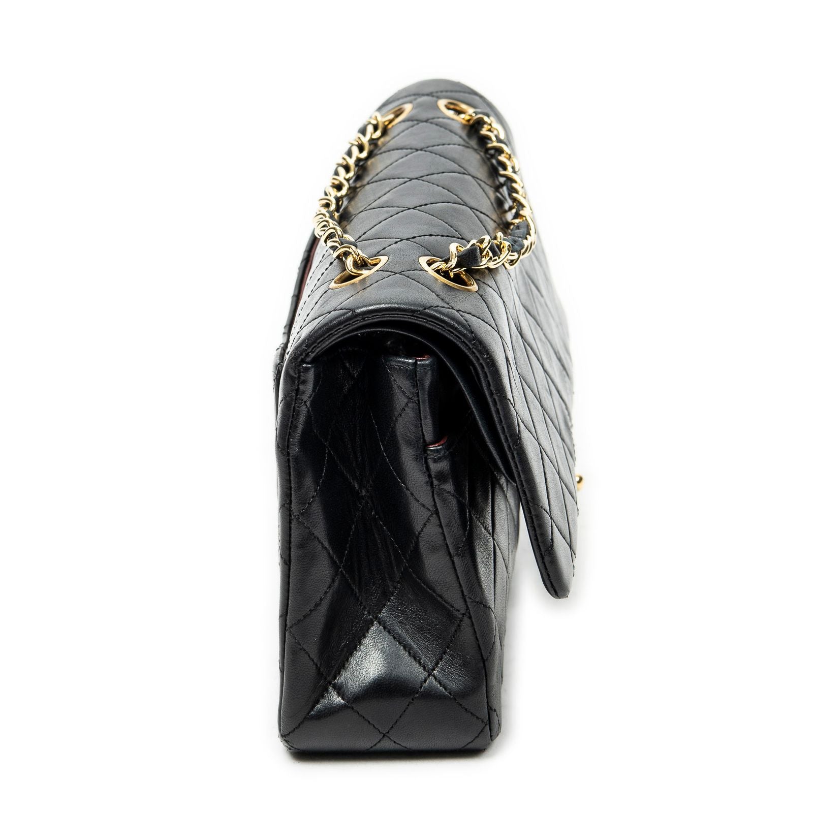 Chanel Quilted Double Flap Black Lambskin Leather — view 4