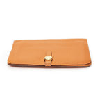 Hermes Dogon Wallet Orange Clemence Leather — view 3