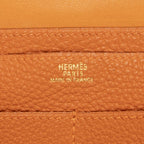 Hermes Dogon Wallet Orange Clemence Leather — view 5