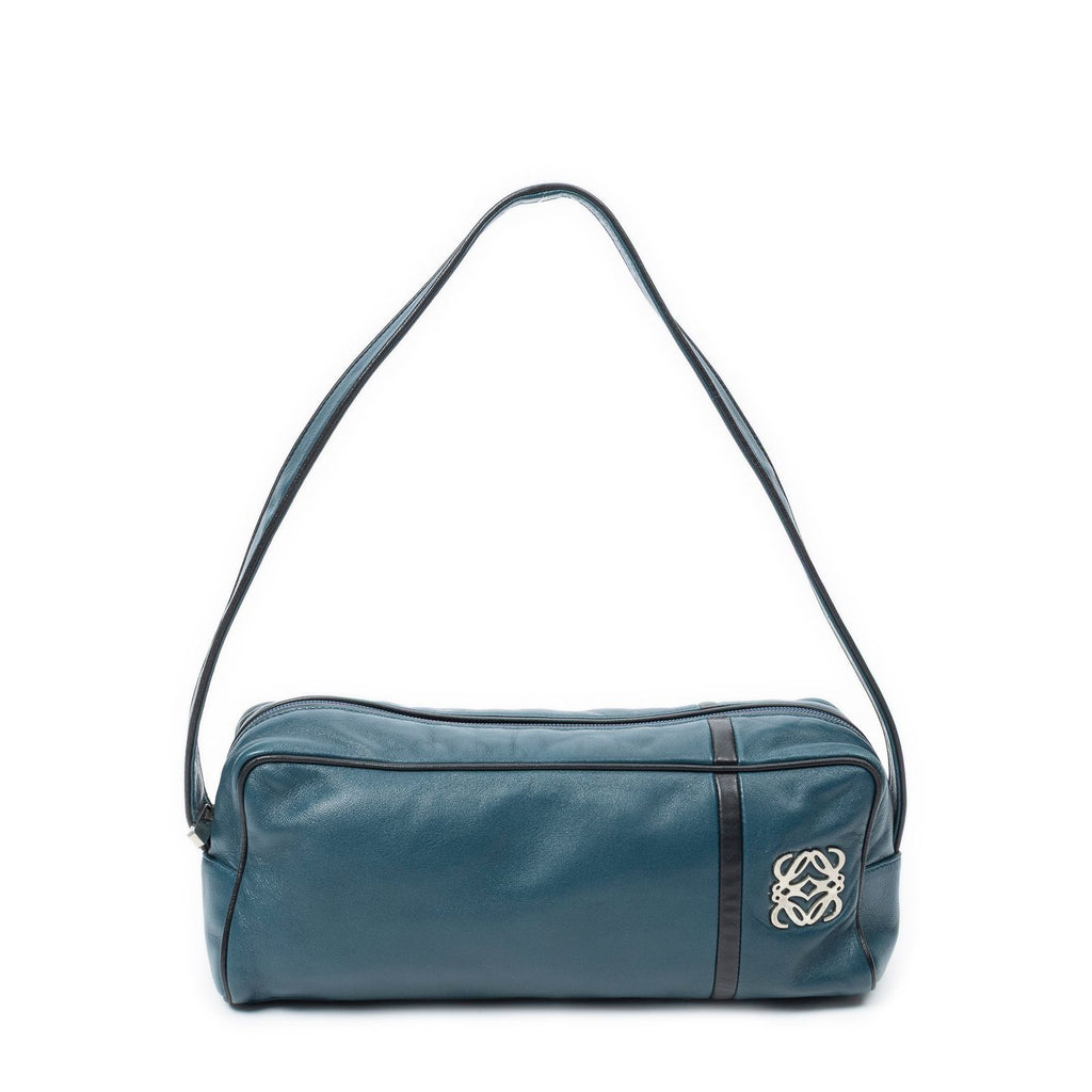 Loewerectangular Shoulder Boston Teal Calfskin Leather