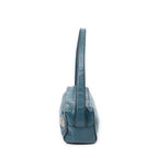 Loewerectangular Shoulder Boston Teal Calfskin Leather — view 3