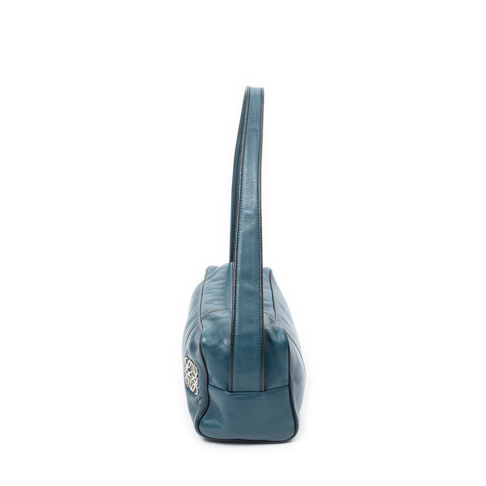 Loewerectangular Shoulder Boston Teal Calfskin Leather — view 3