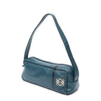 Loewerectangular Shoulder Boston Teal Calfskin Leather — view 2