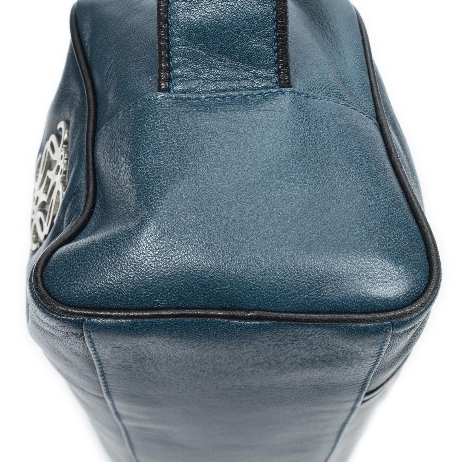 Loewerectangular Shoulder Boston Teal Calfskin Leather — view 7