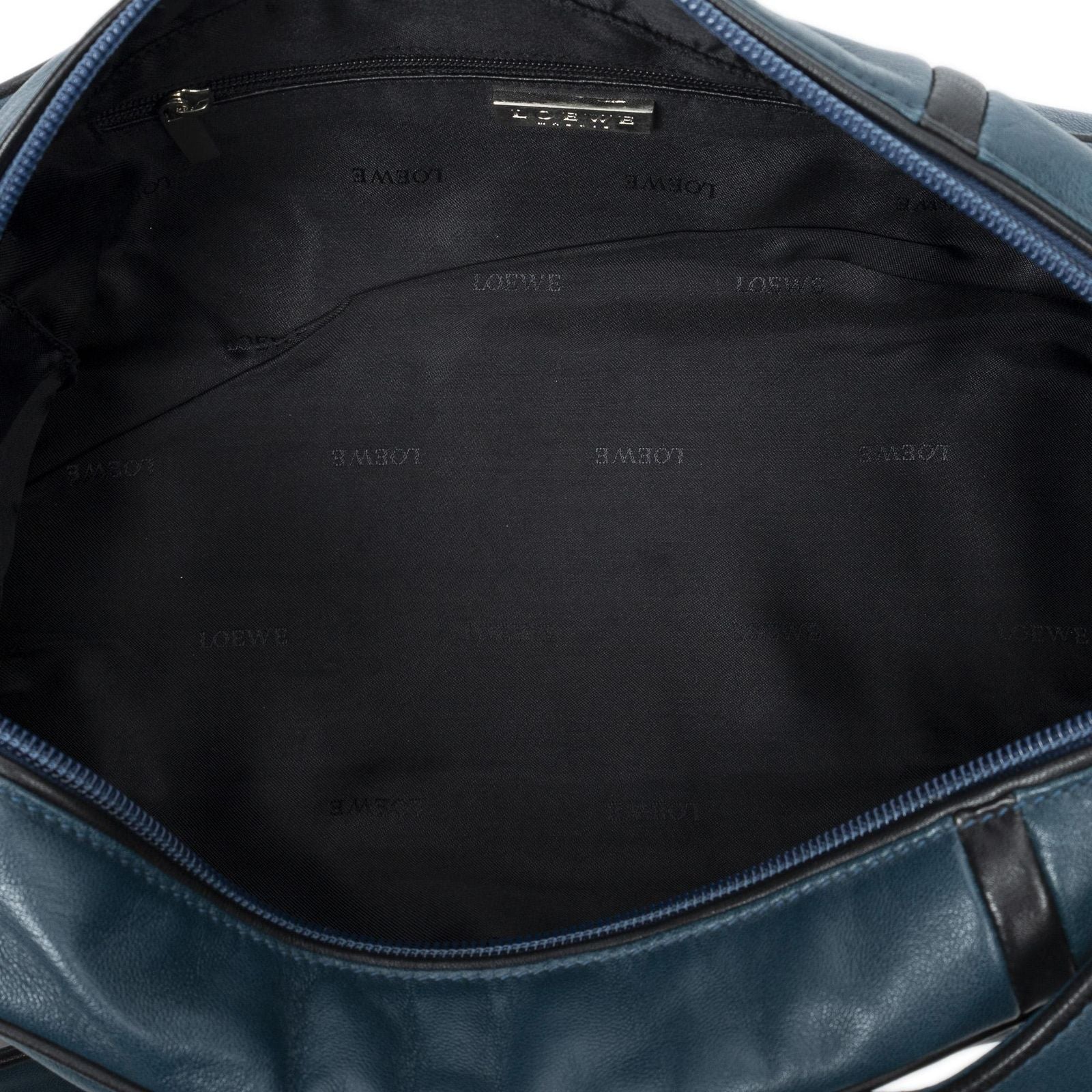 Loewerectangular Shoulder Boston Teal Calfskin Leather — view 9
