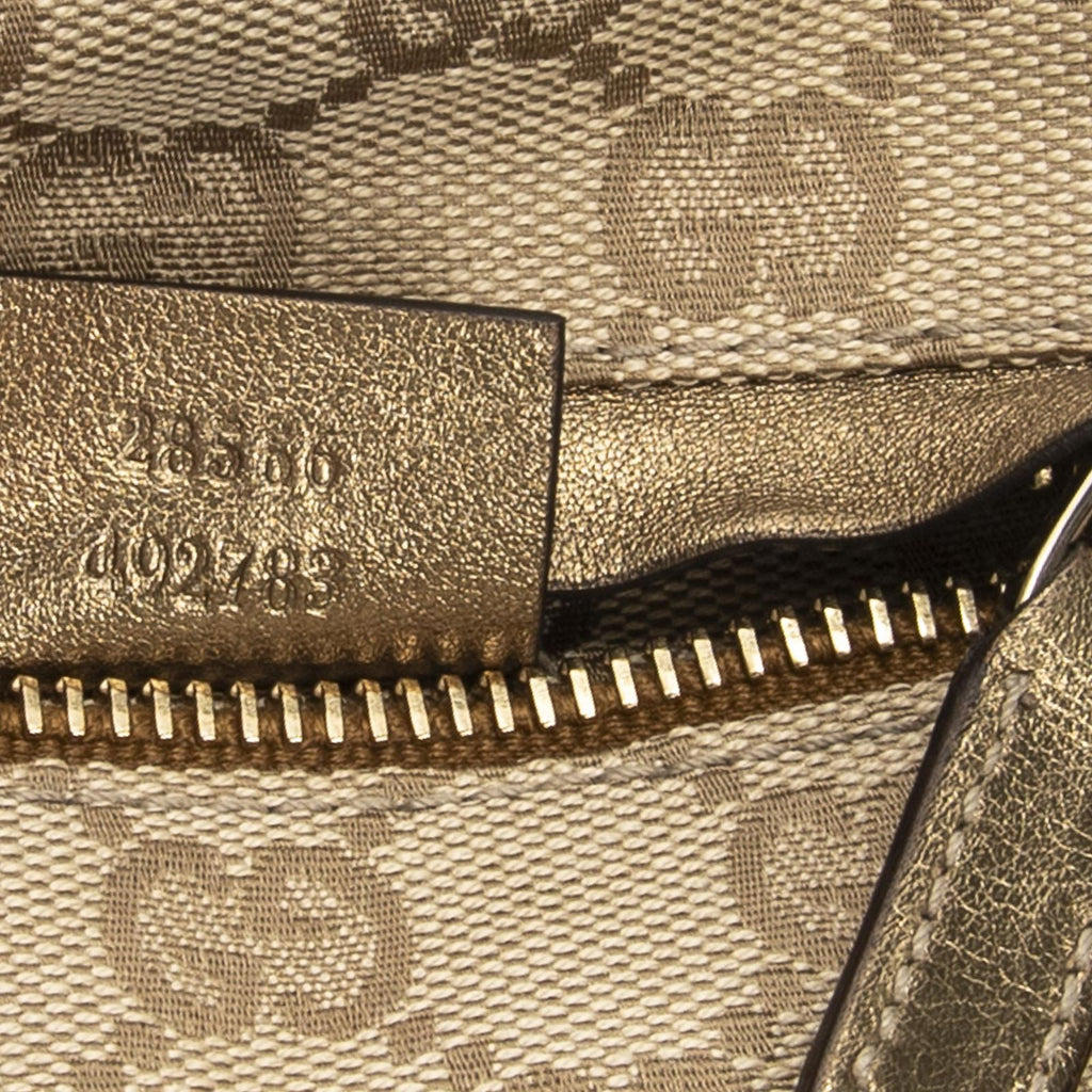Gucci Waist Pouch Beige Gold GG Canvas — view 5