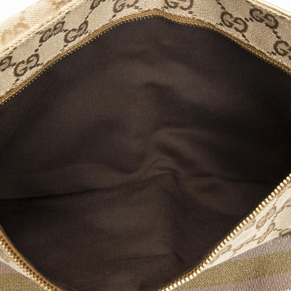 Gucci Waist Pouch Beige Gold GG Canvas — view 4