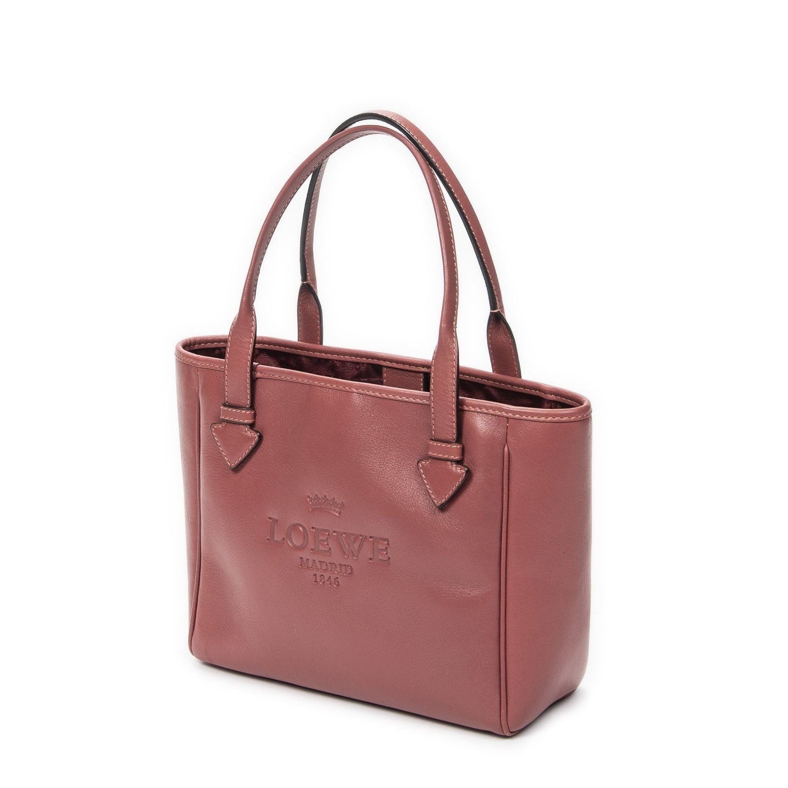 Loewe Heritage Tote Pink Calfskin Leather — view 2