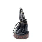 Saint Laurent Cutout Bucket Crossbody Black Brown Leather — view 3