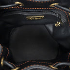 Saint Laurent Cutout Bucket Crossbody Black Brown Leather — view 9