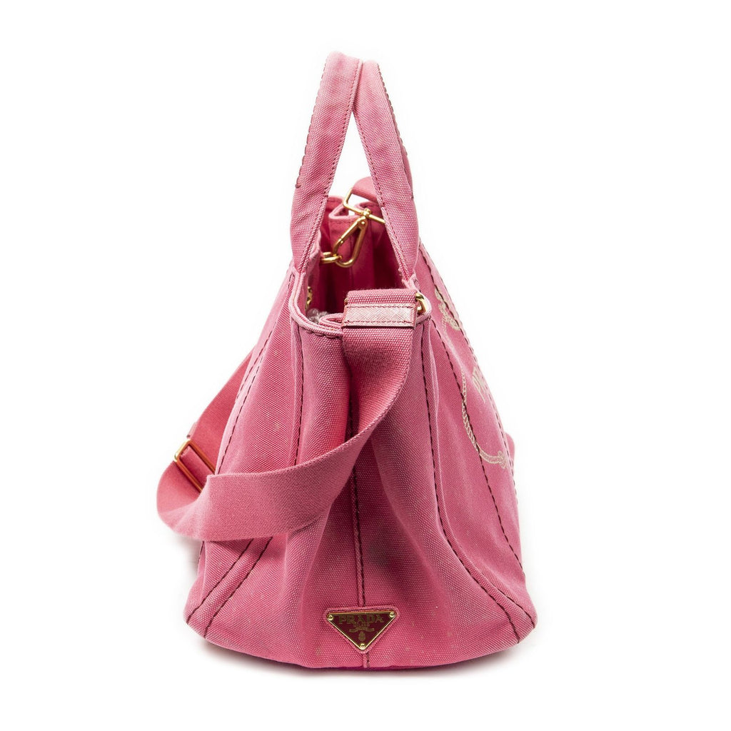 Prada Canapa Tote Fuchsia Pink Canvas — view 4