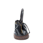 Saint Laurent Cutout Bucket Crossbody Black Brown Leather — view 4