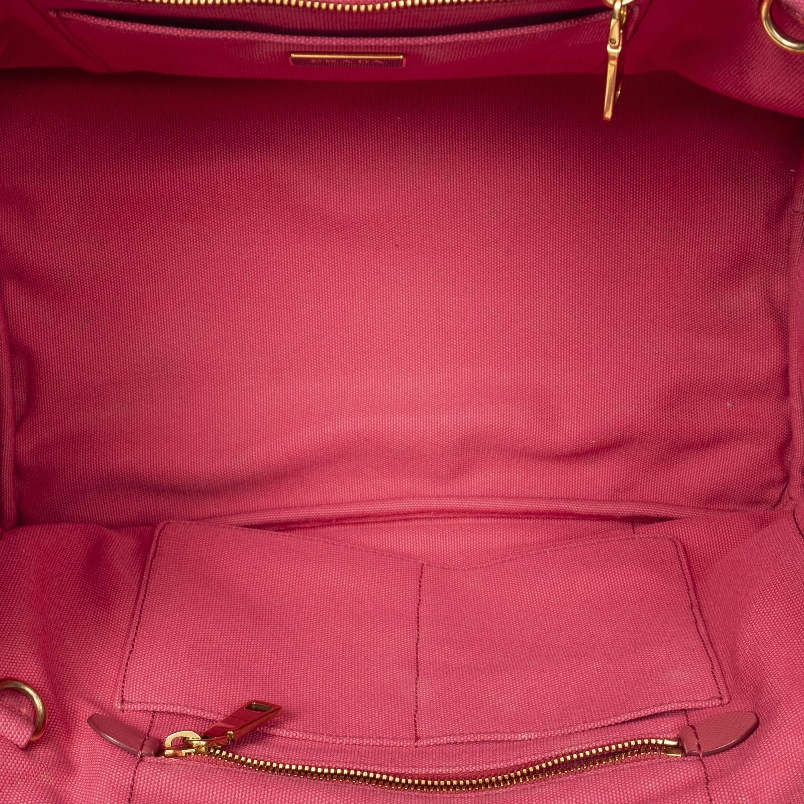 Prada Canapa Tote Fuchsia Pink Canvas — view 9