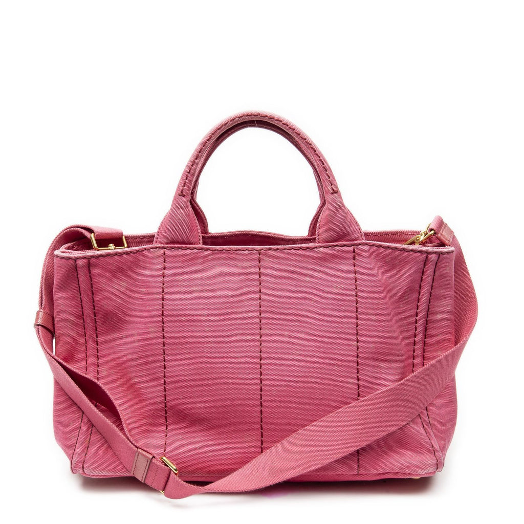 Prada Canapa Tote Fuchsia Pink Canvas — view 5