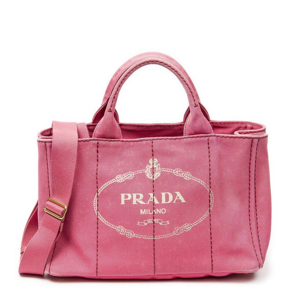 Prada Canapa Tote Fuchsia Pink Canvas