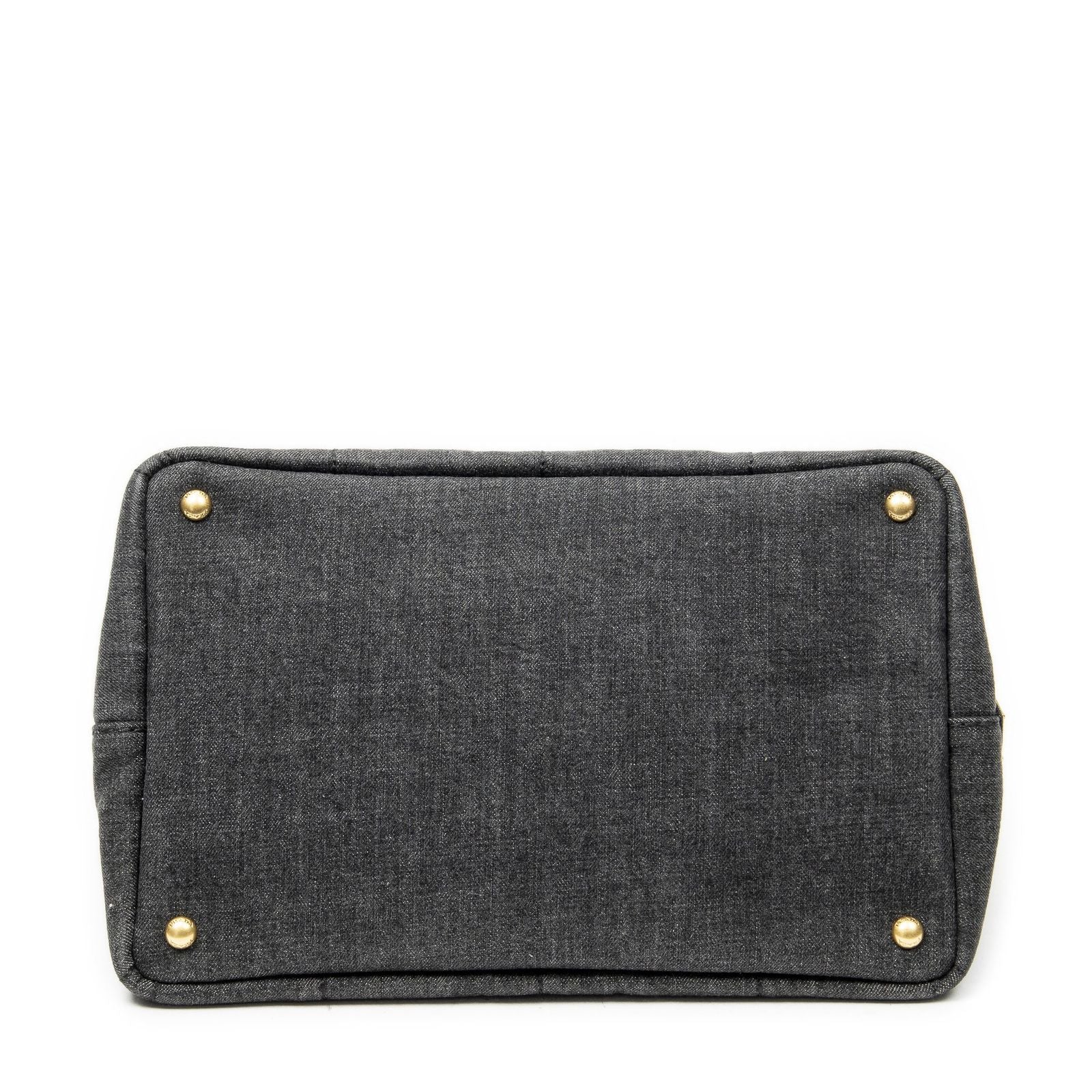 Prada Canapa Tote Gray Denim Canvas — view 6