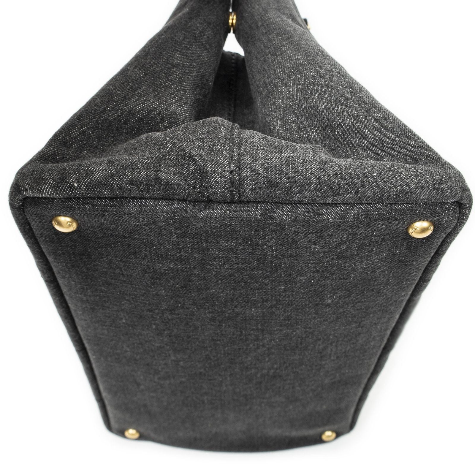 Prada Canapa Tote Gray Denim Canvas — view 7