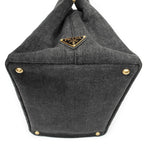 Prada Canapa Tote Gray Denim Canvas — view 8