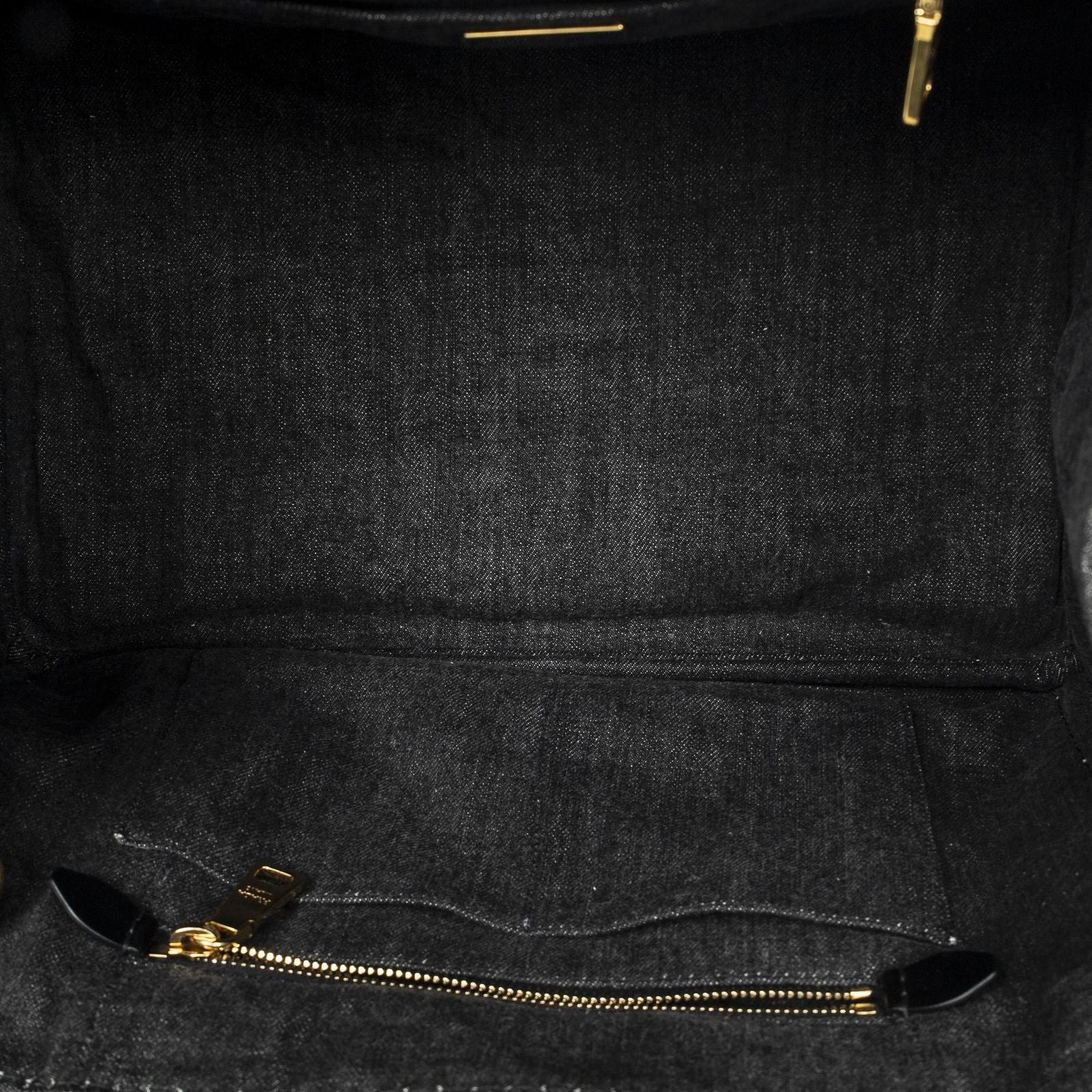 Prada Canapa Tote Gray Denim Canvas — view 9